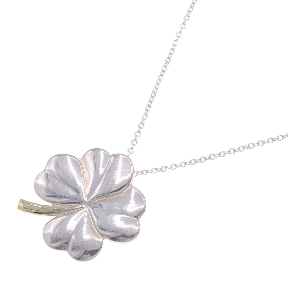 Tiffany Clover Necklace Yellow Gold Sterling Silver Quatrefoil